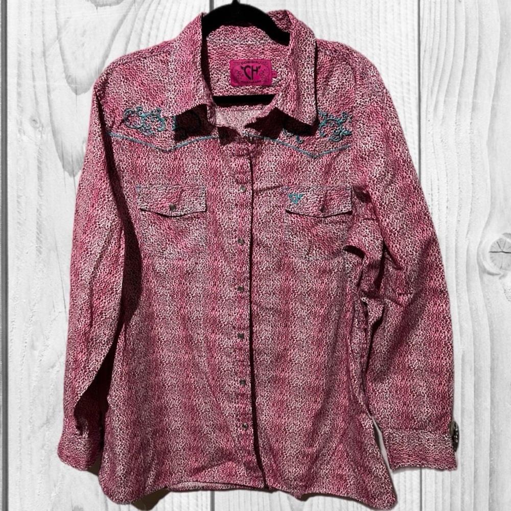 Cowgirl hardware Pink Plaid Relaxed Fit‎ size XXL cowgirl girl western